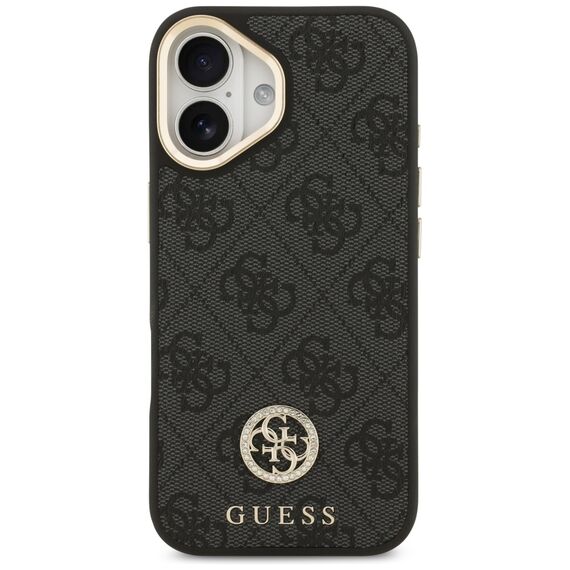 Guess 4G Strass Logo &amp; Big Strap Metal Buttons MagSafe Case for iPhone 17 - Black | Techbox