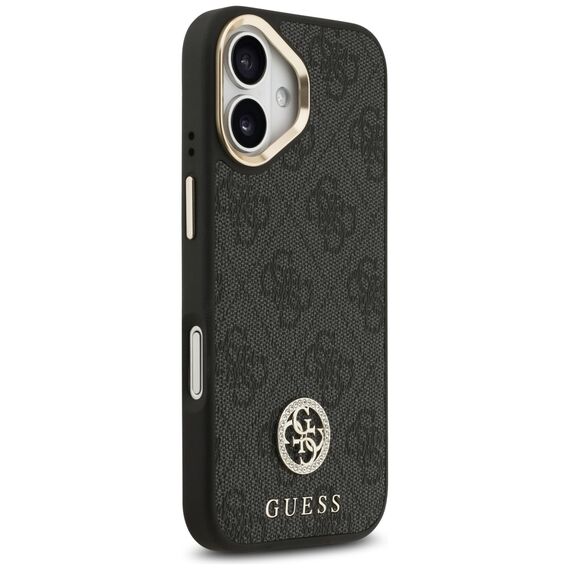 Guess 4G Strass Logo &amp; Big Strap Metal Buttons MagSafe Case for iPhone 17 - Black | Techbox