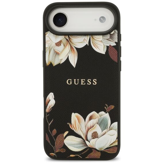Guess Grained Flowers Classic Logo MagSafe case for iPhone Air - black - Apple Cases - Cases - Techbox