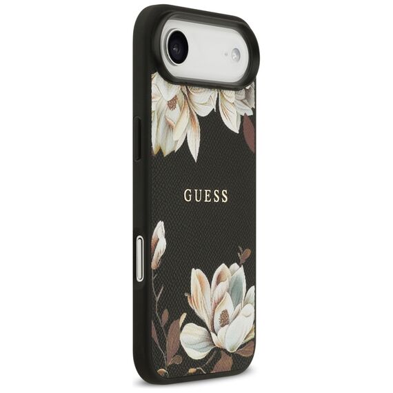 Guess Grained Flowers Classic Logo MagSafe case for iPhone Air - black - Apple Cases - Cases - Techbox