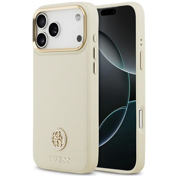 Guess Grained Strass Logo MagSafe case for iPhone 17 Pro Max - beige | Techbox
