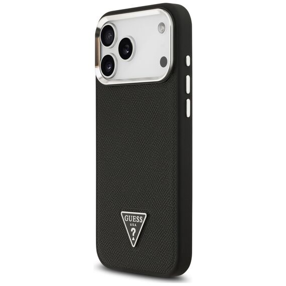 Guess Grained Triangle Logo MagSafe case for iPhone 17 Pro Max - black | Techbox
