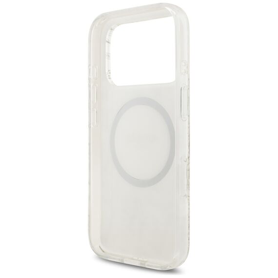 Guess IML Flowers Electro Pearl Strap MagSafe Case for iPhone 17 Pro - White | Techbox