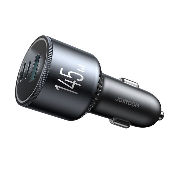 Joyroom JR-CCN07 145W Car Charger 2xUSB-C USB-A + 100W USB-C Cable - Dark Gray | Techbox