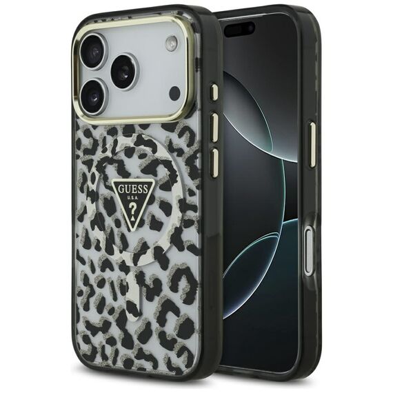 Guess Leopard Glitter MagSafe Case for iPhone 17 Pro Max - Black - Uncategorized Cases (2) - Cases - Techbox
