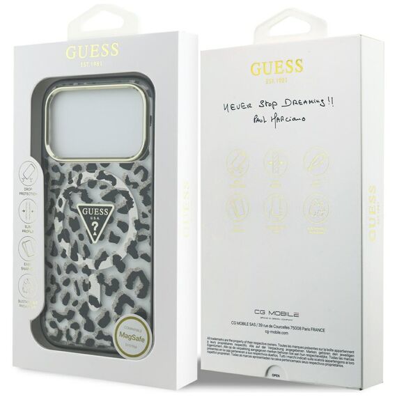 Guess Leopard Glitter MagSafe Case for iPhone 17 Pro Max - Black - Uncategorized Cases (2) - Cases - Techbox
