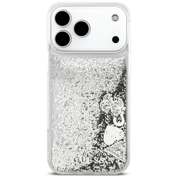 Guess Liq case. Glitter Charms for iPhone 17 Pro Max - silver | Techbox