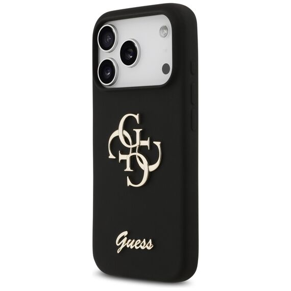 Guess Silicone Big 4G Script Case for iPhone 17 Pro - Black | Techbox