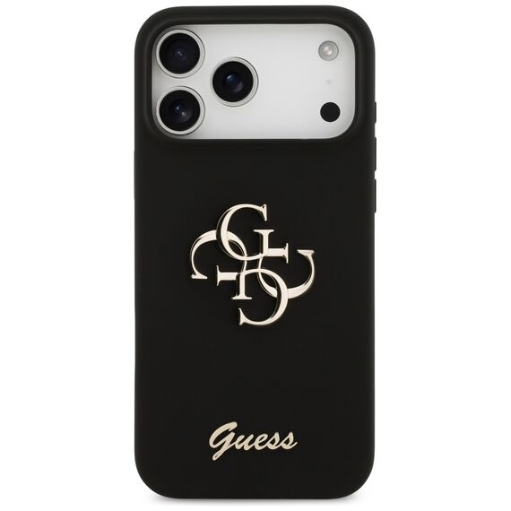 Guess Silicone Big 4G Script Case for iPhone 17 Pro Max - Black | Techbox