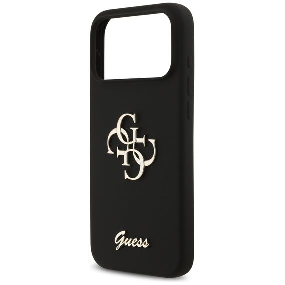 Guess Silicone Big 4G Script Case for iPhone 17 Pro Max - Black | Techbox