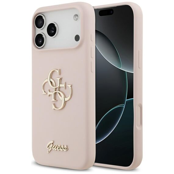 Guess Silicone Big 4G Script Case for iPhone 17 Pro Max - Pink - Apple Cases - Cases - Techbox