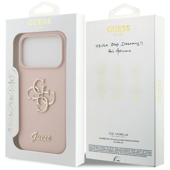 Guess Silicone Big 4G Script Case for iPhone 17 Pro - Pink | Techbox