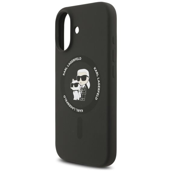 Karl Lagerfeld Silicone Karl&amp;Choupette Ring MagSafe Case for iPhone 17 - Black | Techbox