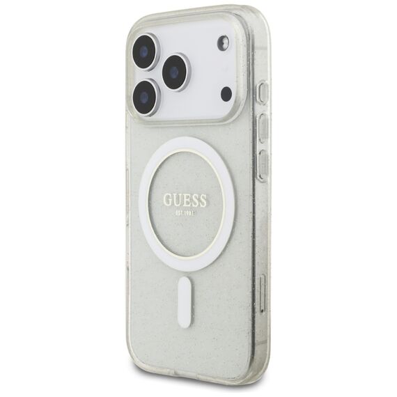 Guess IML Glitter Pearl Strap MagSafe Case for iPhone 17 Pro - Transparent - Uncategorized Cases (2) - Cases - Techbox