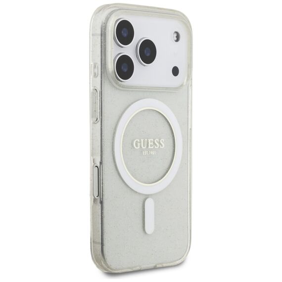 Guess IML Glitter Pearl Strap MagSafe Case for iPhone 17 Pro - Transparent - Uncategorized Cases (2) - Cases - Techbox