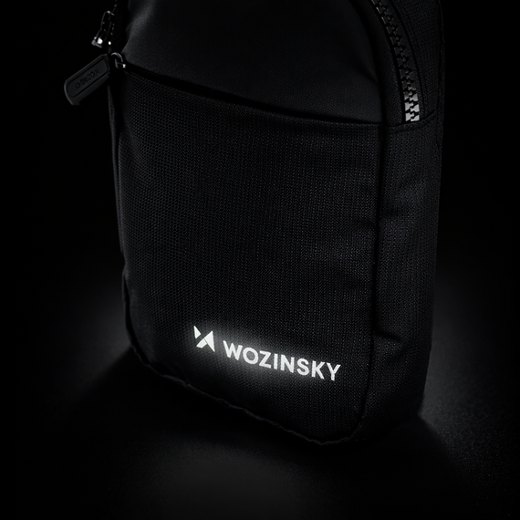 Mini saszetka na ramię Wozinsky WMS-W1 wodoodporna dwukomorowa na telefon unisex - czarna