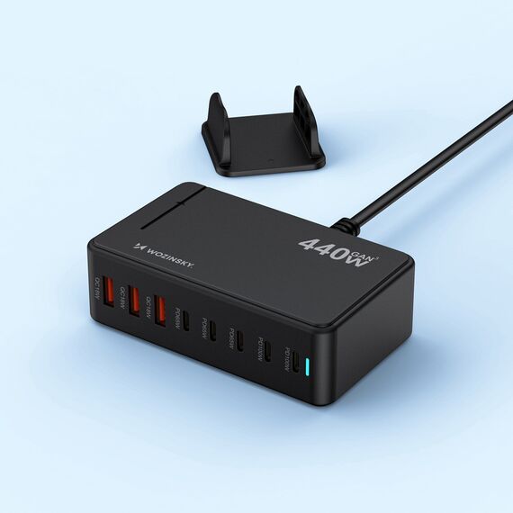 Wozinsky WSL-440 440W Gan QC3 Charging Station - Black