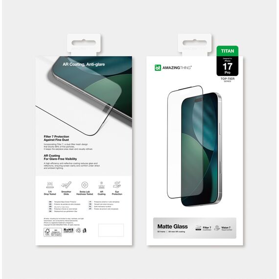 AmazingThing Titan Vision 7 Tempered Glass for iPhone 17 Pro Matte | Techbox