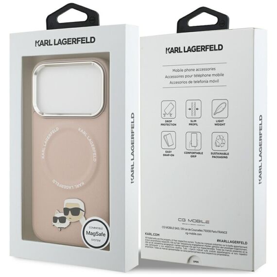 Karl Lagerfeld Karl &amp; Choupette Pins MagSafe Case for iPhone 17 Pro - Pink - Uncategorized Cases (2) - Cases - Techbox