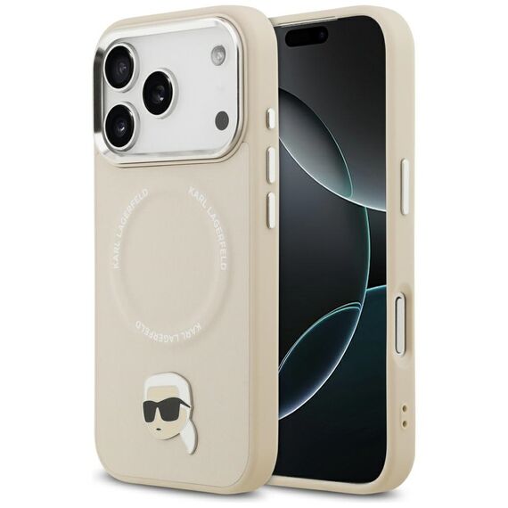Karl Lagerfeld Karl Pin MagSafe Case for iPhone 17 Pro Max - Beige | Techbox