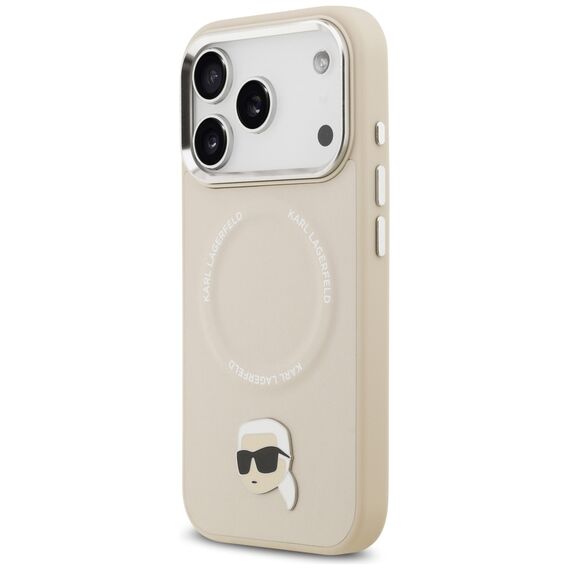 Karl Lagerfeld Karl Pin MagSafe Case for iPhone 17 Pro Max - Beige | Techbox