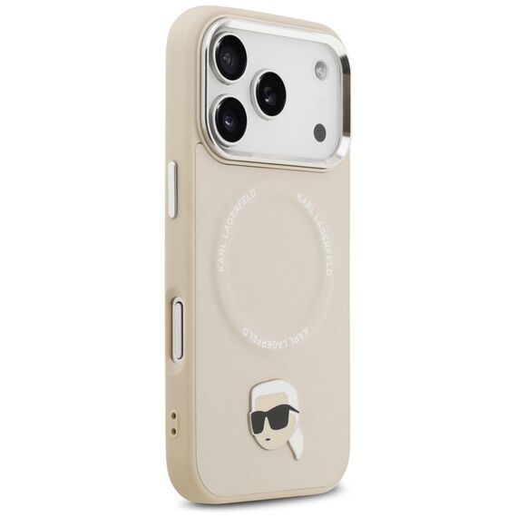 Karl Lagerfeld Karl Pin MagSafe Case for iPhone 17 Pro Max - Beige | Techbox