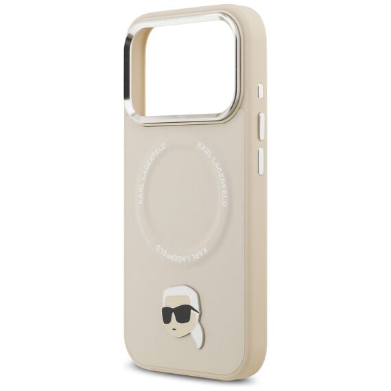 Karl Lagerfeld Karl Pin MagSafe Case for iPhone 17 Pro Max - Beige | Techbox