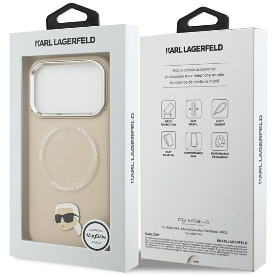 Karl Lagerfeld Karl Pin MagSafe Case for iPhone 17 Pro Max - Beige | Techbox