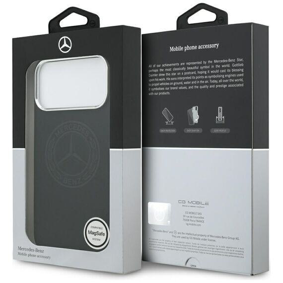Mercedes Silicone Vintage Logo MagSafe Case for iPhone 17 Pro Max - Black | Techbox