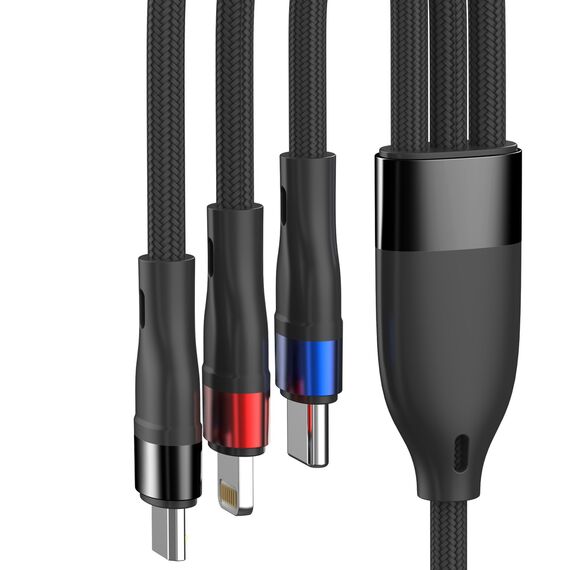 3mk Hyper Cable N-SERIES 3 in 1 USB-A / Lightning / Micro 1.2m 9V/2A 18W - black