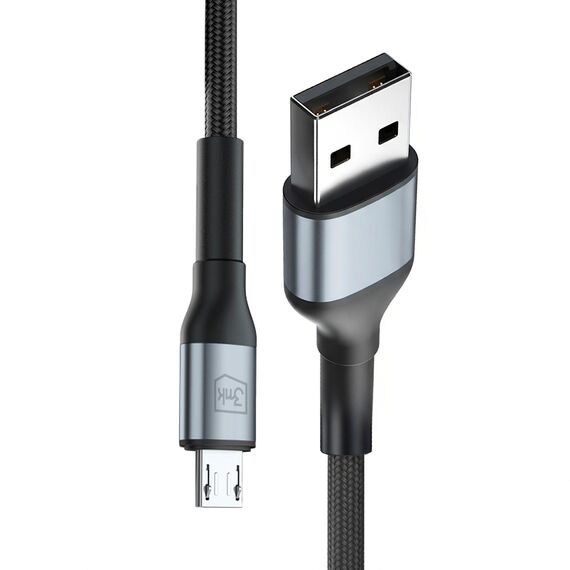3mk Hyper Cable N-SERIES USB-A / MicroUSB 1m 5V/2.4A 12W / black
