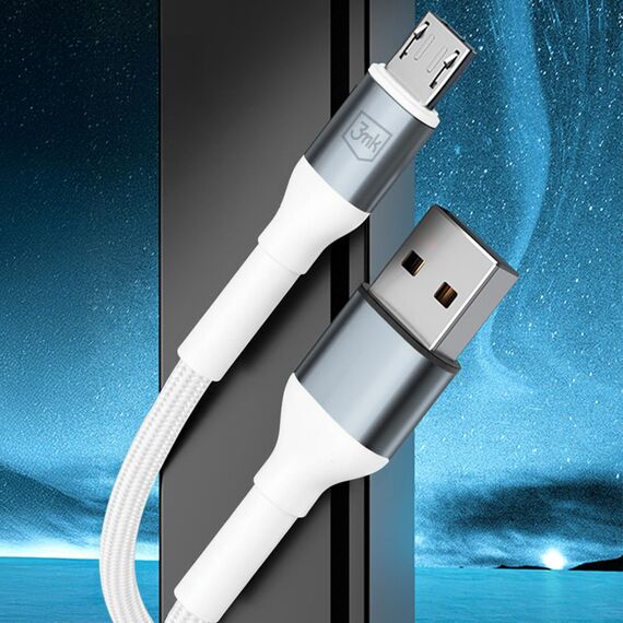 3mk Hyper Cable N-SERIES USB-A / MicroUSB 1m 5V/2.4A 12W / white