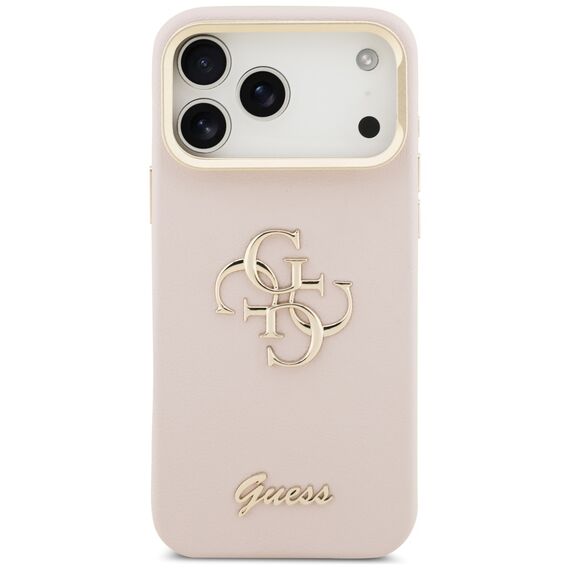 Guess Grained Big 4G &amp; Stand Camera Case for iPhone 17 Pro Max - Pink - Uncategorized Cases (2) - Cases - Techbox