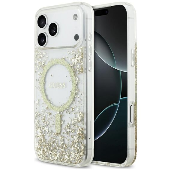 Guess Resin Bottom Glitter MagSafe Case for iPhone 17 Pro Max - Gold - Uncategorized Cases (2) - Cases - Techbox