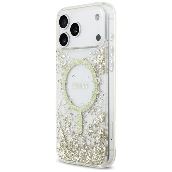 Guess Resin Bottom Glitter MagSafe Case for iPhone 17 Pro Max - Gold - Uncategorized Cases (2) - Cases - Techbox