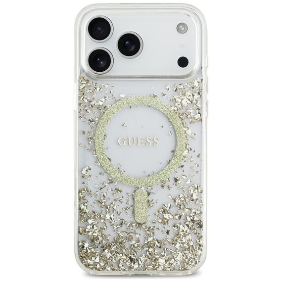 Guess Resin Bottom Glitter MagSafe Case for iPhone 17 Pro Max - Gold - Uncategorized Cases (2) - Cases - Techbox