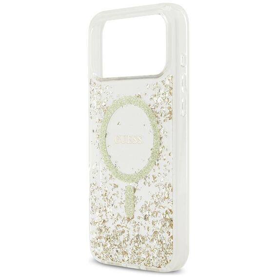Guess Resin Bottom Glitter MagSafe Case for iPhone 17 Pro Max - Gold - Uncategorized Cases (2) - Cases - Techbox