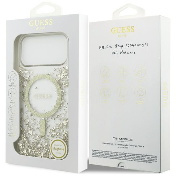 Guess Resin Bottom Glitter MagSafe Case for iPhone 17 Pro Max - Gold - Uncategorized Cases (2) - Cases - Techbox