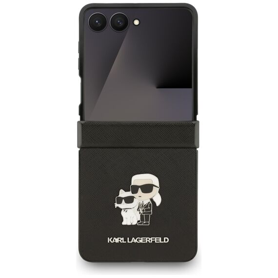 Karl Lagerfeld Saffiano Karl&amp;Choupette Pin Case for Samsung Galaxy Z Flip 7 - Black | Techbox