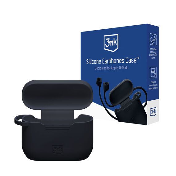 3mk Silicone AirPods Case for AirPods Pro 3 - Black - Smartphone Accessories - Cables & Accessories - Techbox