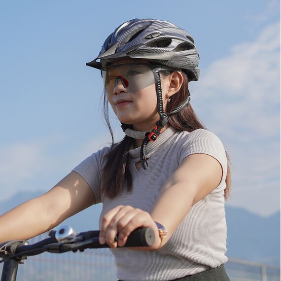 Rockbros Polarized Cycling Glasses with UV Protection and Corrective Insert - Gray - Bicycle - Sports & Fitness - Techbox