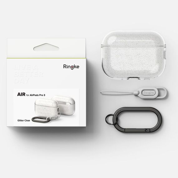 Ringke Air Case for AirPods Pro 3 - Clear Glitter - Smartphone Accessories - Cables & Accessories - Techbox