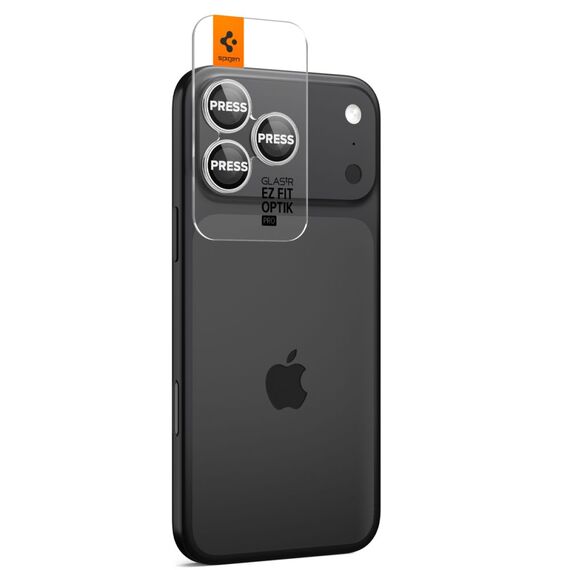 Spigen Optik Pro GLAS.TR ”EZ FIT” Camera Cover 2-pack for iPhone 16 Pro / Max / 17 Pro / Max - Silver - Uncategorized Screen Protection (2) - Screen & Camera Protection - Techbox