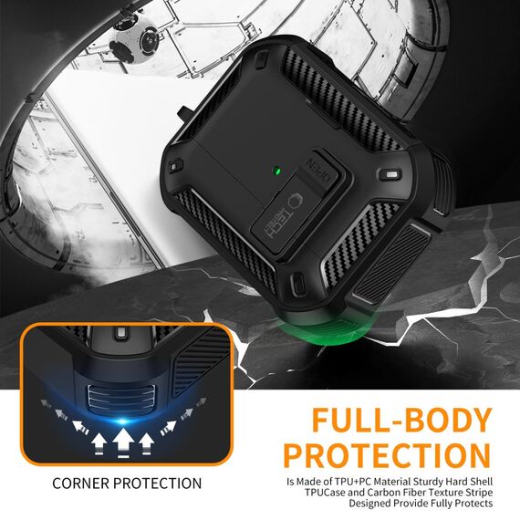Tech-Protect Carbonox MagSafe case for AirPods Pro - black - Smartphone Accessories - Cables & Accessories - Techbox