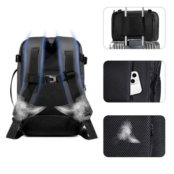 Tech-Protect Defender S50 Backpack for Ryanair &amp; Wizzar, 20L Laptop - Black | Techbox