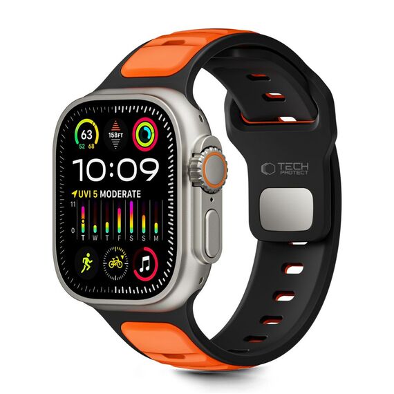 Tech-Protect IconBand Line Strap for Apple Watch 44 / 45 / 46 / 49 mm - Black and Orange | Techbox