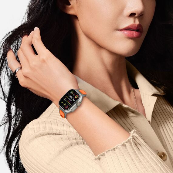 Tech-Protect IconBand Line Strap for Apple Watch 44 / 45 / 46 / 49 mm - Black and Orange | Techbox