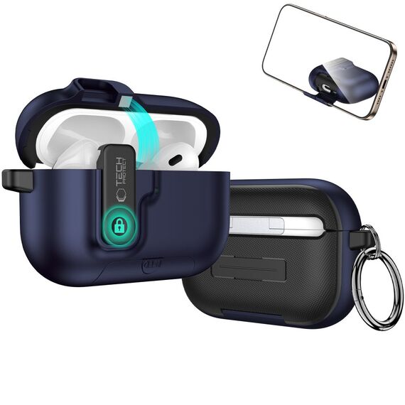Tech-Protect Slim Hook Case for AirPods Pro 3 - Navy Blue | Techbox