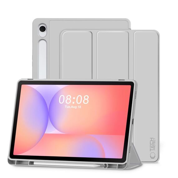 Tech-Protect SmartCase Pen Case for Samsung Galaxy Tab S9 11.0 / S9 FE / S10 FE / S10 Lite 10.9 X710 / X716B / X510 / X516B / X520 / X526 / X400 / X406B - Gray - Tablet Accessories - Tablet PC & Accessories - Techbox