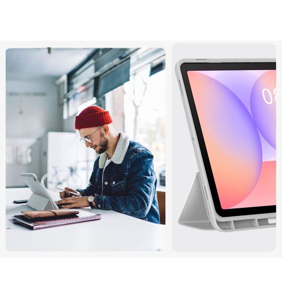 Tech-Protect SmartCase Pen Case for Samsung Galaxy Tab S9 11.0 / S9 FE / S10 FE / S10 Lite 10.9 X710 / X716B / X510 / X516B / X520 / X526 / X400 / X406B - Gray - Tablet Accessories - Tablet PC & Accessories - Techbox